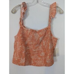 New rust &‎ beige cropped shirt small